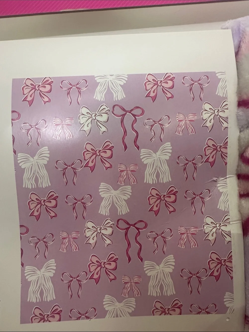 Plush Bow Print Throw Blanket - Lavender Pink 50x60 inches NWT